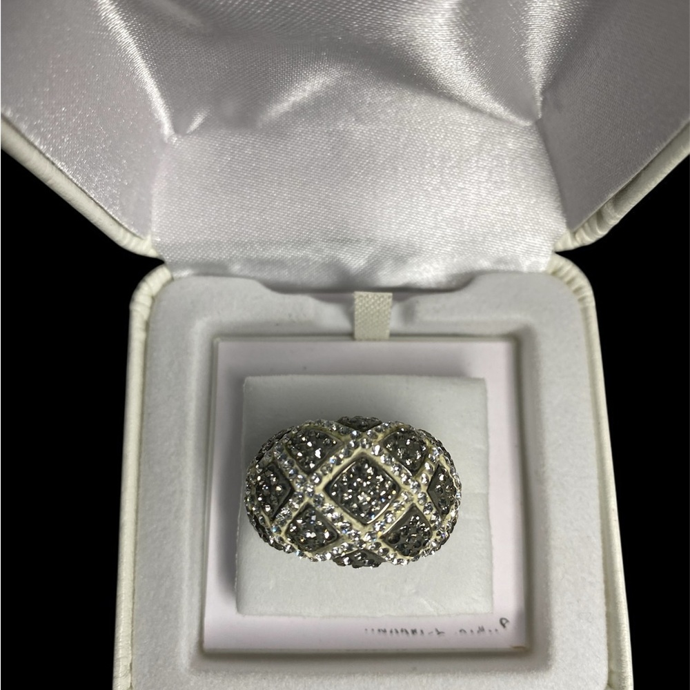 Elegant & Bold Silver Cocktail Ring